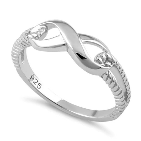 925 STERLING SILVER Dainty Infinity Ring - Picture 12 of 15